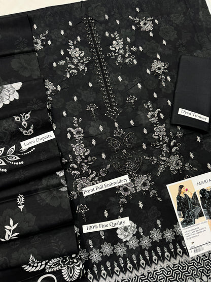 MARIA.B digital printed and Front head embroidered Lawn, new arrival