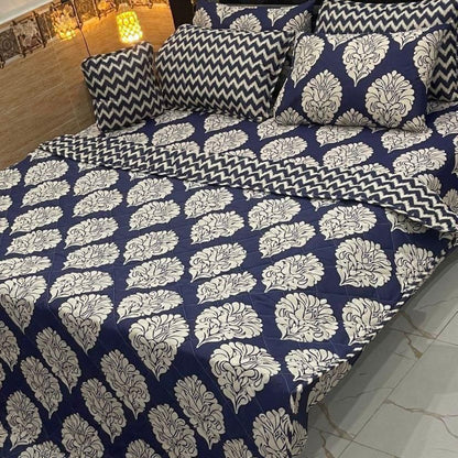 7Pcs Printed Comforter Set, Cotton Mix, 100% Fine Stuff, 22 colors