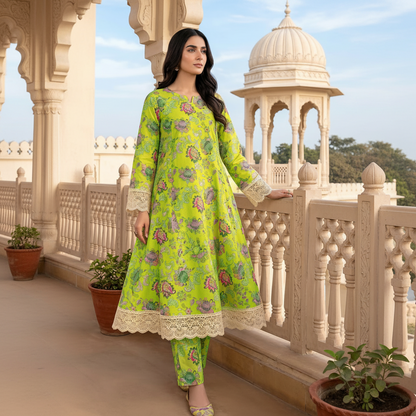 RUPAS, Digital Print Superior Lawn All-Over Print Shirt & Trouser