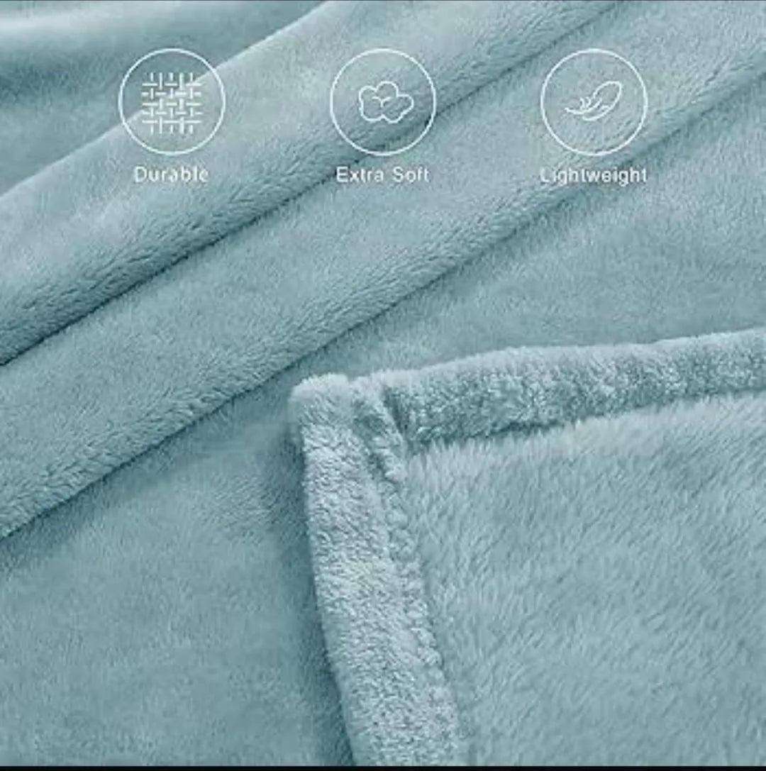Turquoise fleece double bed blanket