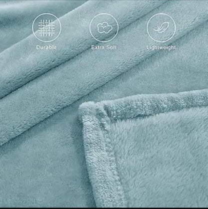 Turquoise fleece double bed blanket