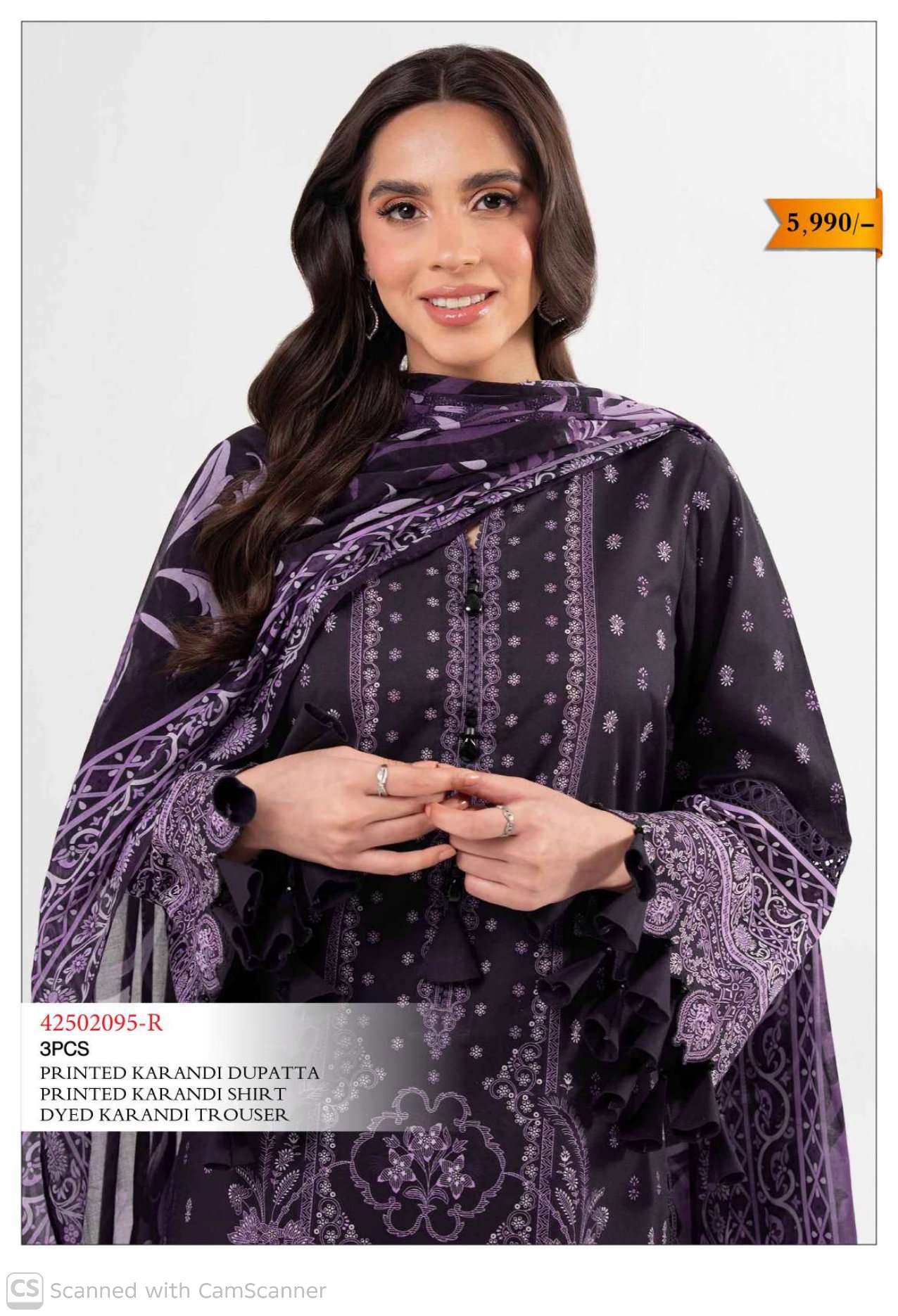 Ladies printed Karandi dress