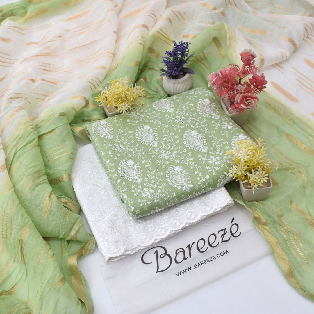 Bareezè, Lawn 2026, Dorya cotton,3pcs,embroidered 36 color's
