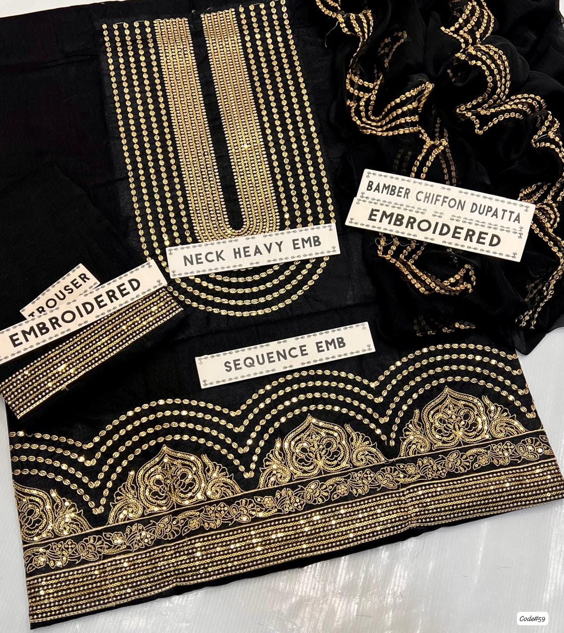 New Lawn/cotton Hit Traditional Fully Sequence Embroidered