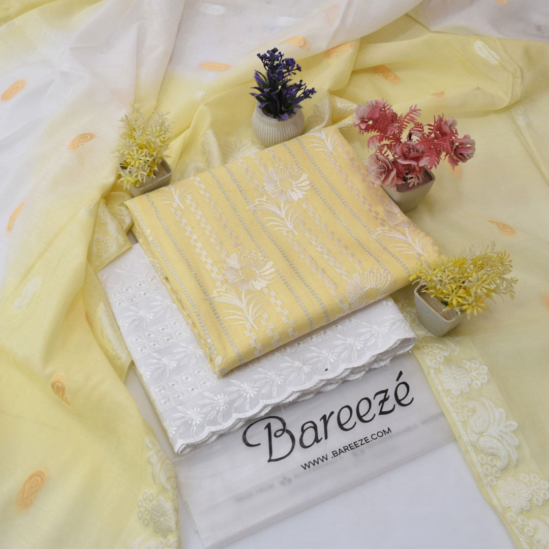 Bareezè, Lawn 2026, Dorya cotton,3pcs,embroidered 36 color's
