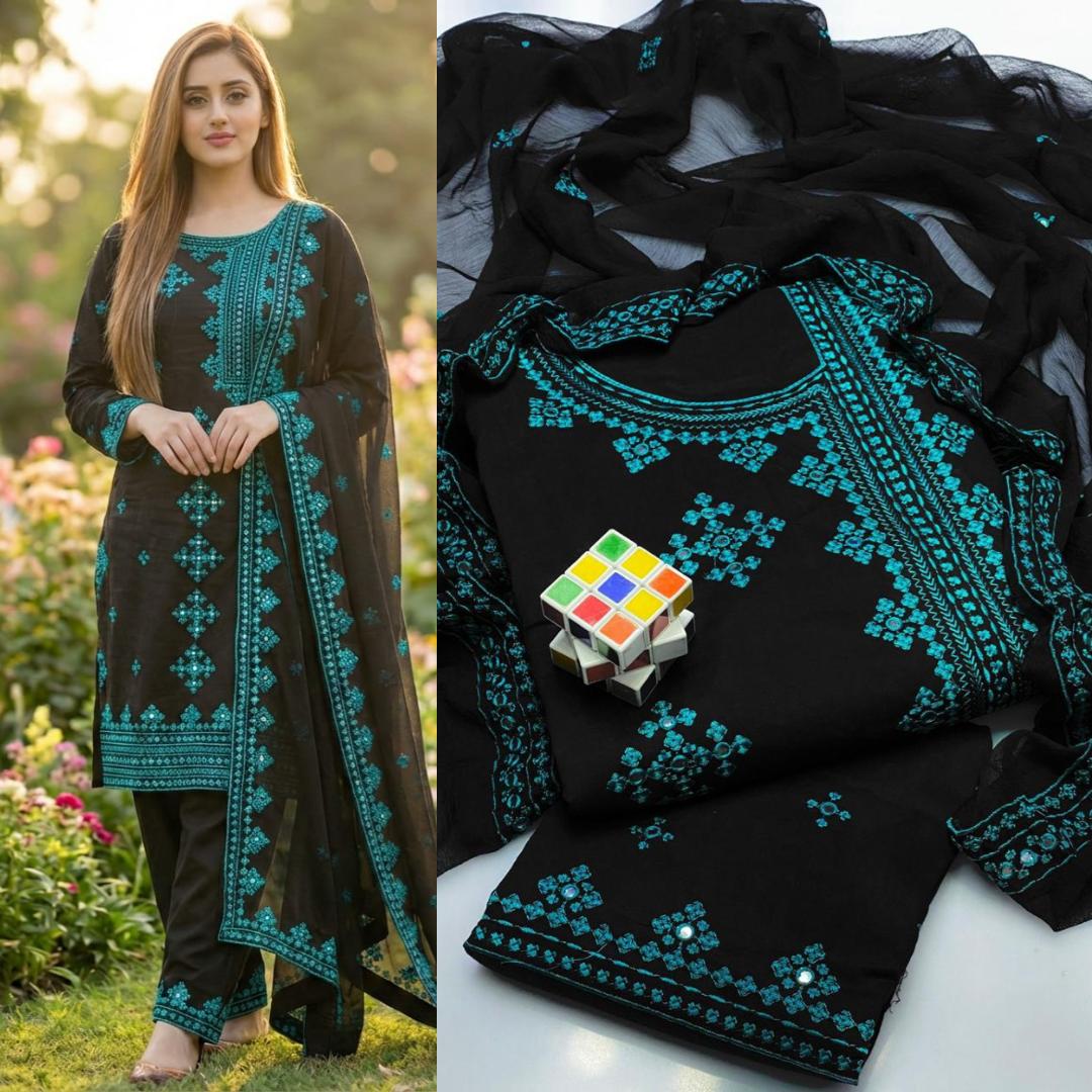 New arrival Lawn, cross Stitch side gala,9mm, Embroidered