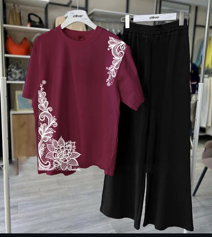 New Cotton Jersey,Flower Printed Night Suits for Girls and Women