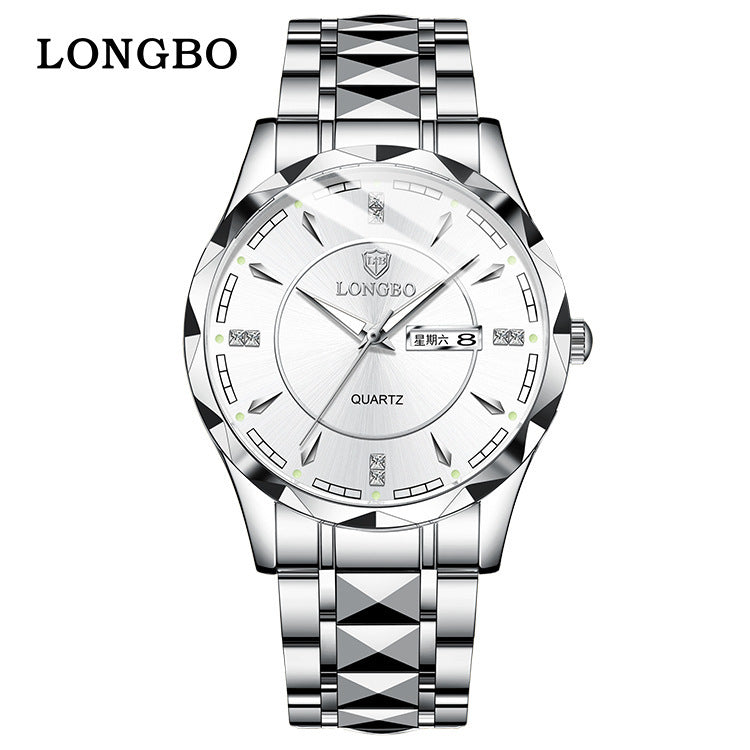 Longbo Brand Men's Quartz Waterproof Watch: Simple Casual Couple Watch.