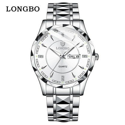 Longbo Brand Men's Quartz Waterproof Watch: Simple Casual Couple Watch.