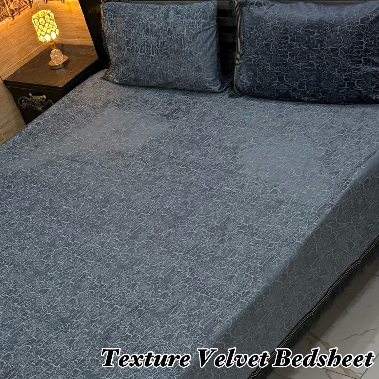 3PC Texture Velvet Bedsheet 25 colour's