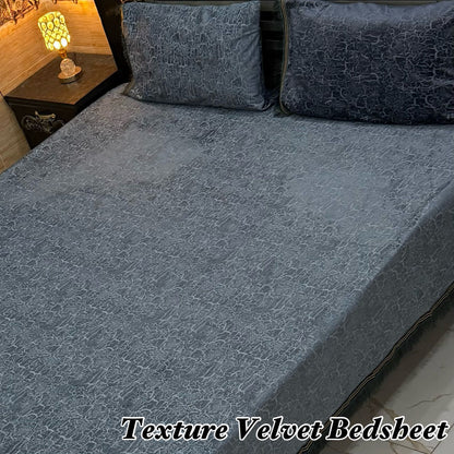 3PC Texture Velvet Bedsheet 25 colour's