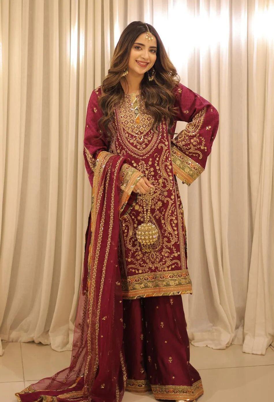 ANEELAS* CHARMEUSE SILK COLOR PINK TO REDDISH