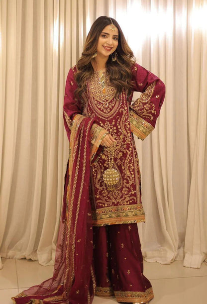 ANEELAS* CHARMEUSE SILK COLOR PINK TO REDDISH