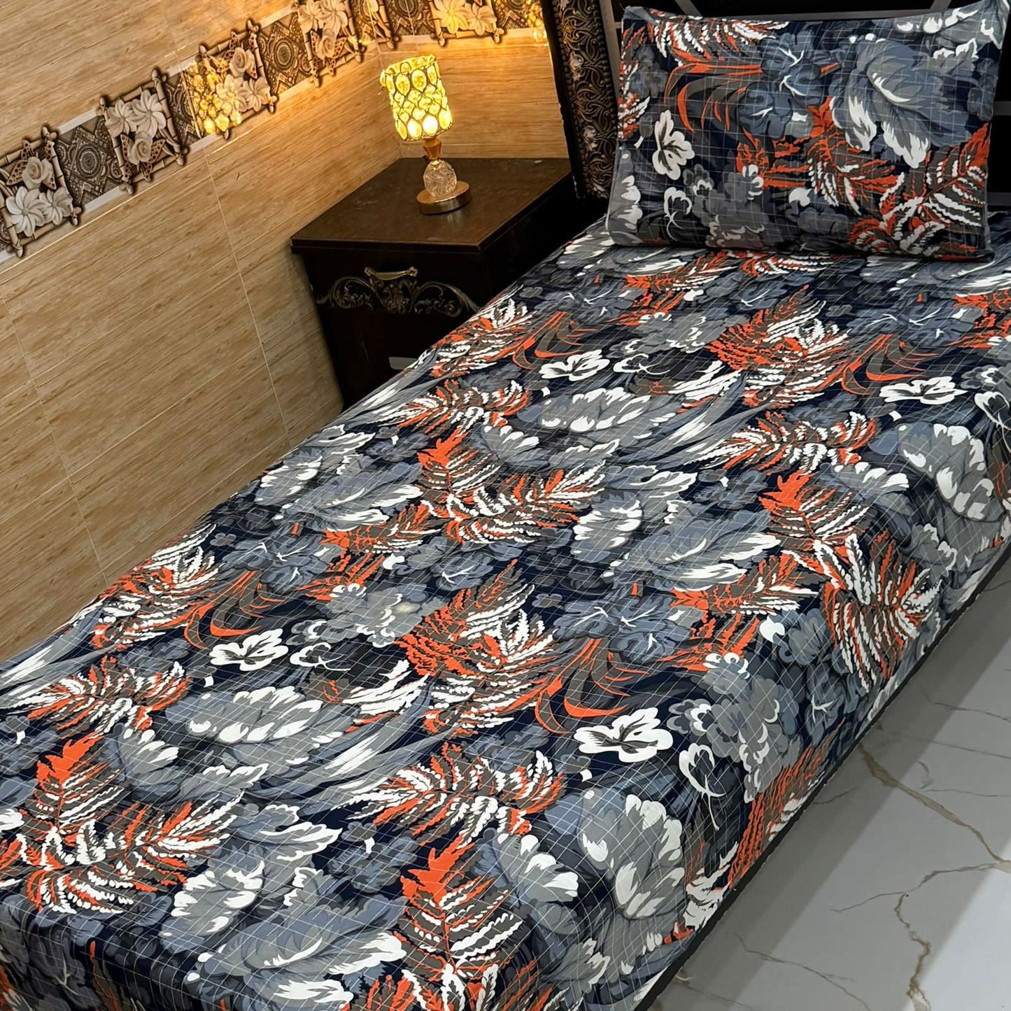 Alkaram 4Pc Mix Cotton Single Pair Bedsheets  4 colours