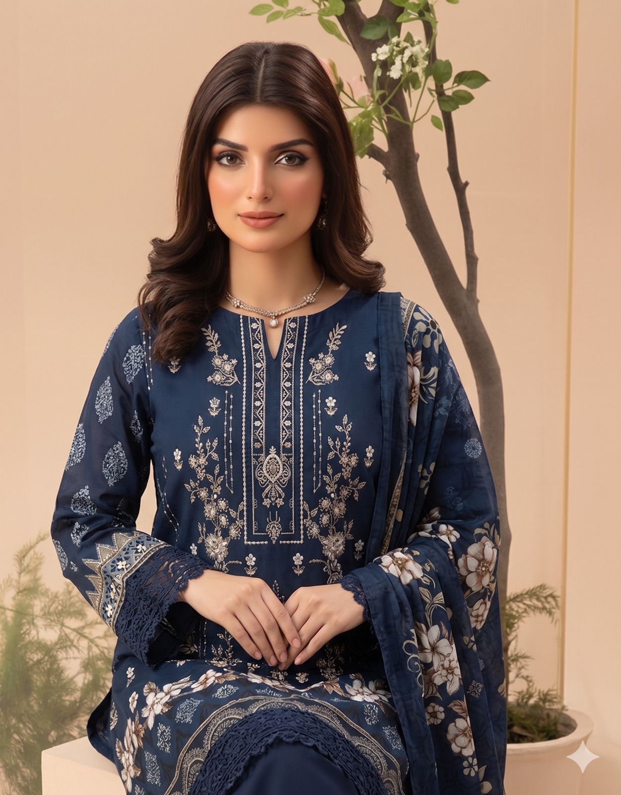 MARIA.B digital printed and Front head embroidered Lawn, new arrival