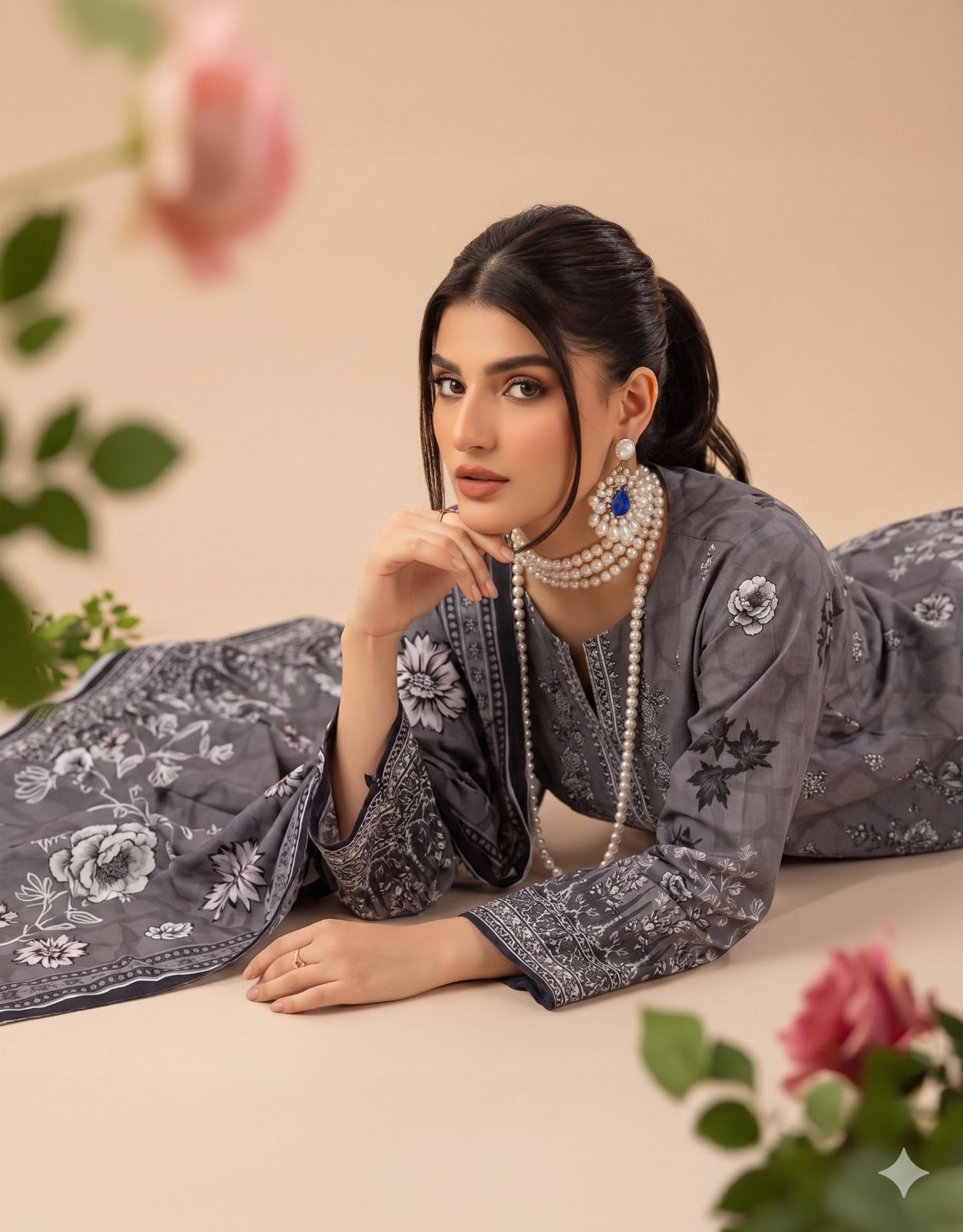 MARIA.B digital printed and Front head embroidered Lawn, new arrival