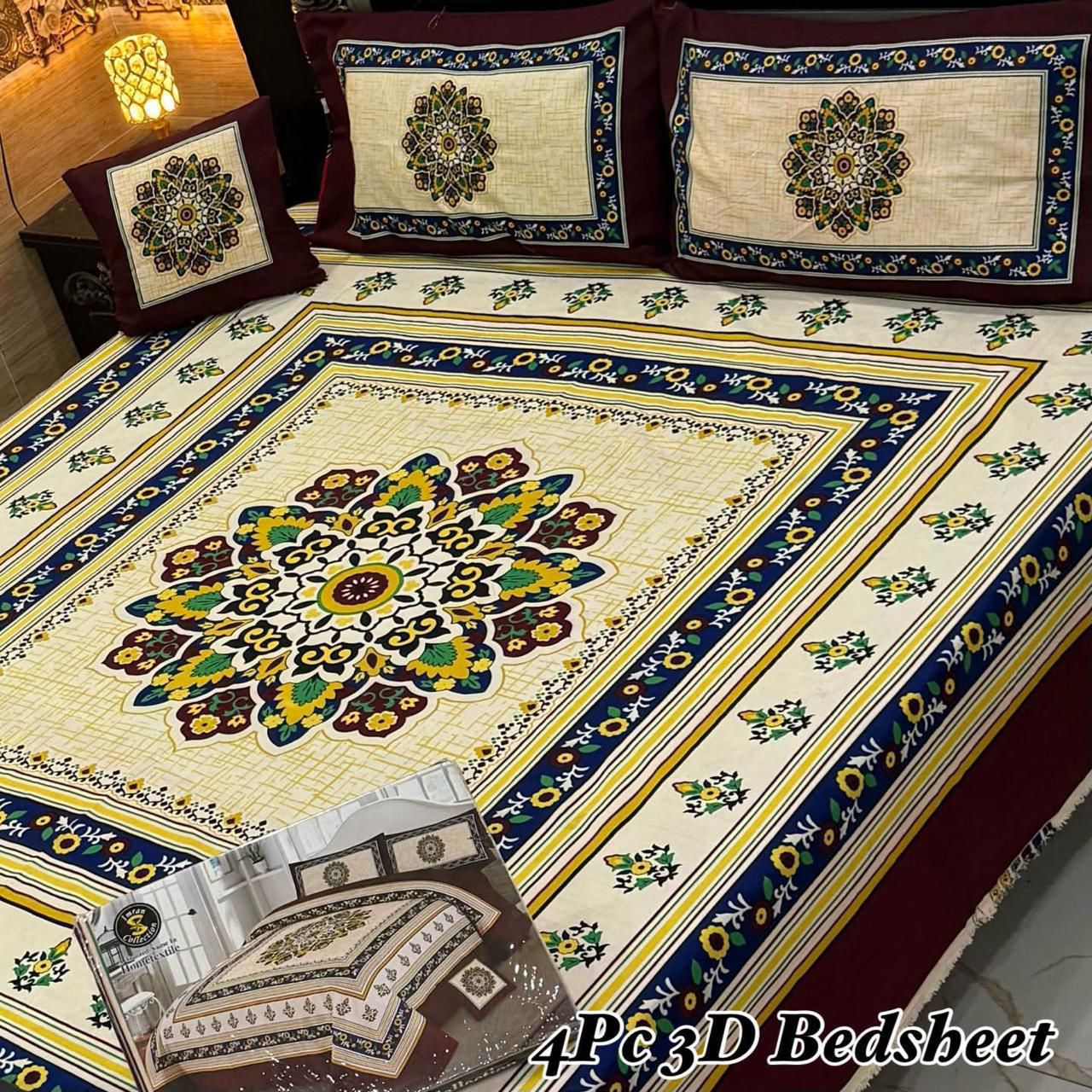 4Pc 3D Panel Bedsheet 25 design