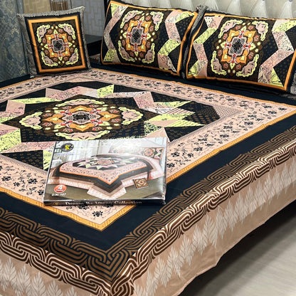 3 D PANEL BEDSHEET CRYSTAL COTTON*