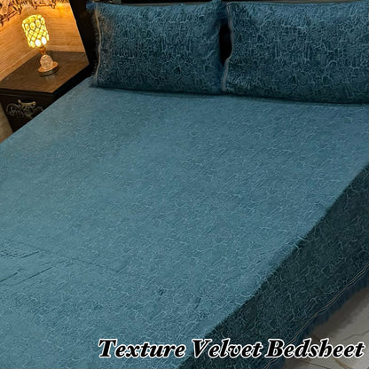 3PC Texture Velvet Bedsheet 25 colour's