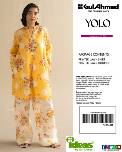 GUL-AHMAD YOLO TWO PC CO-ORD SET