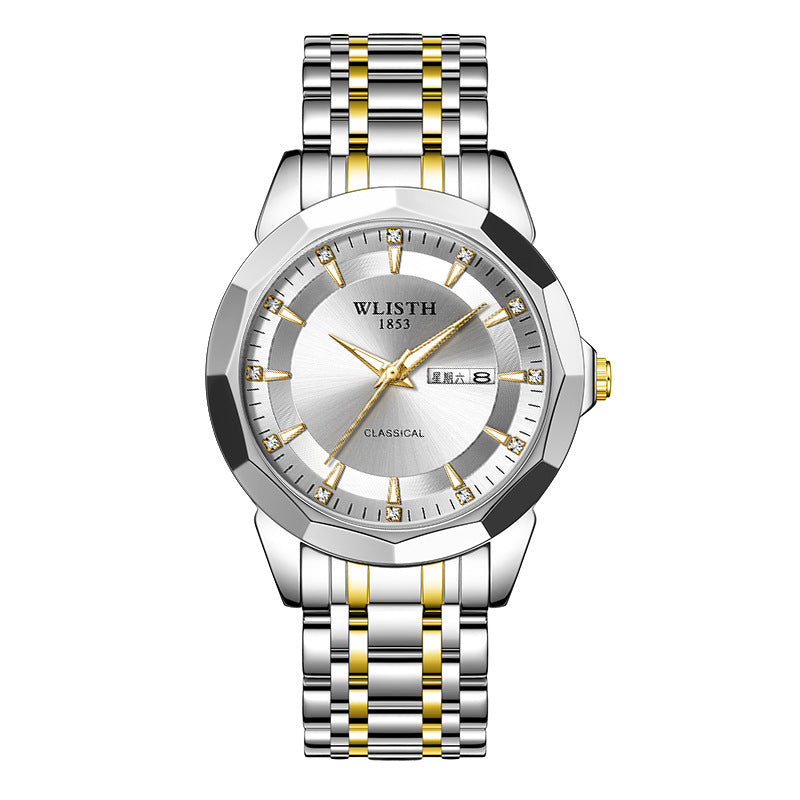 Watch Men's New Waterproof Sports Stainless Steel Belt Luminous Quartz Watch Student Fashion Trend Men's Watch Non-Mechanical Trend