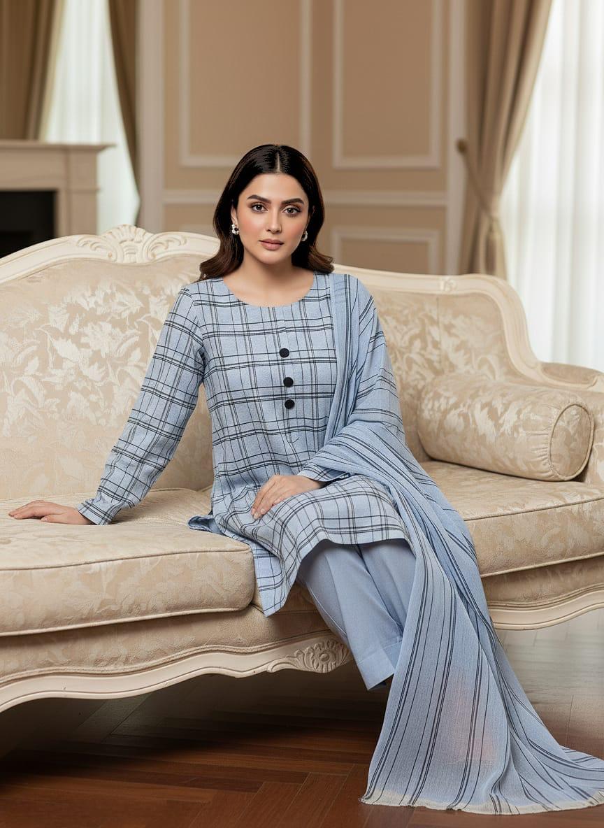 Soft Multani Khaddi Lawn Lining Shirt, 3Pcs 7 colors