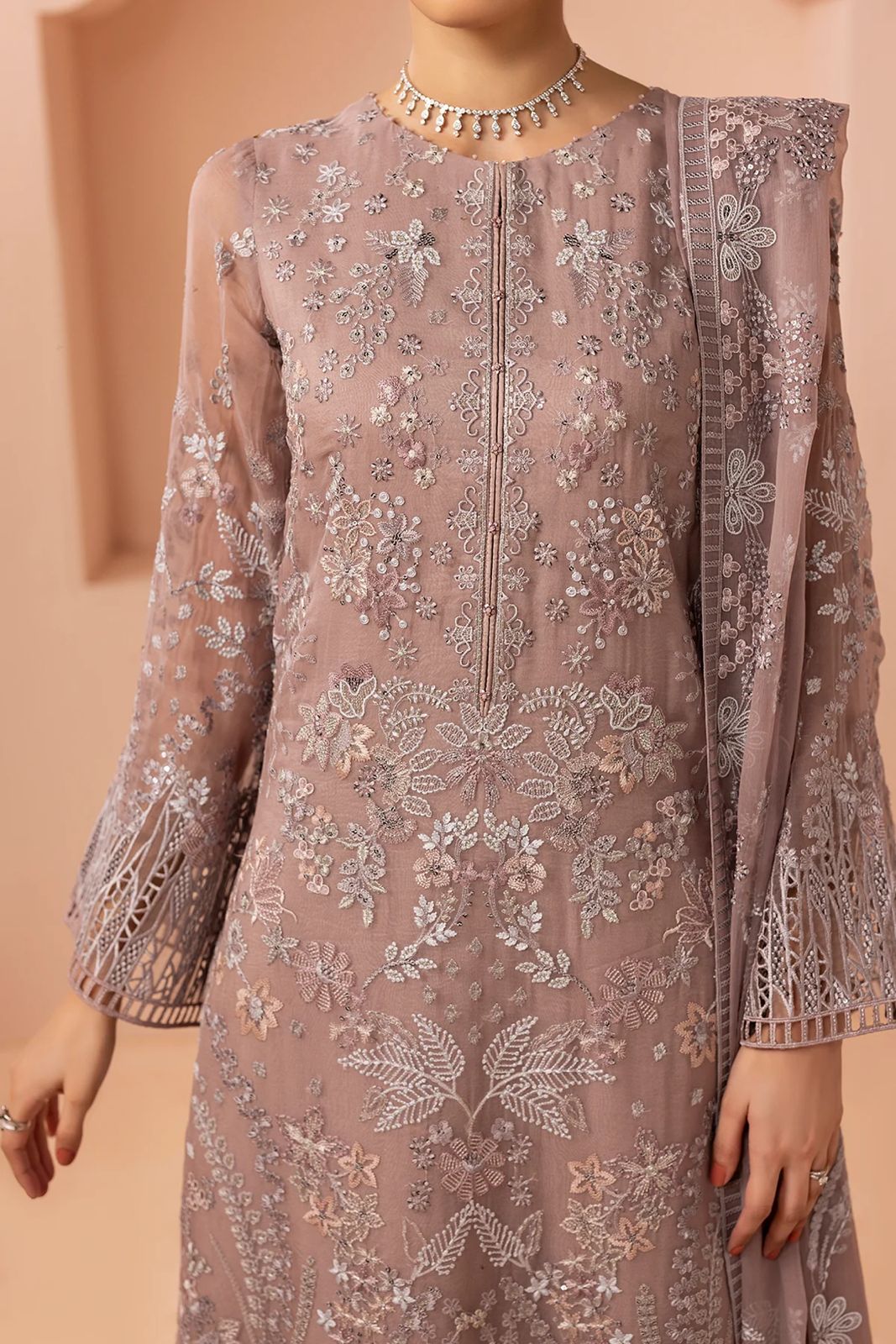 Chiffon embroidered