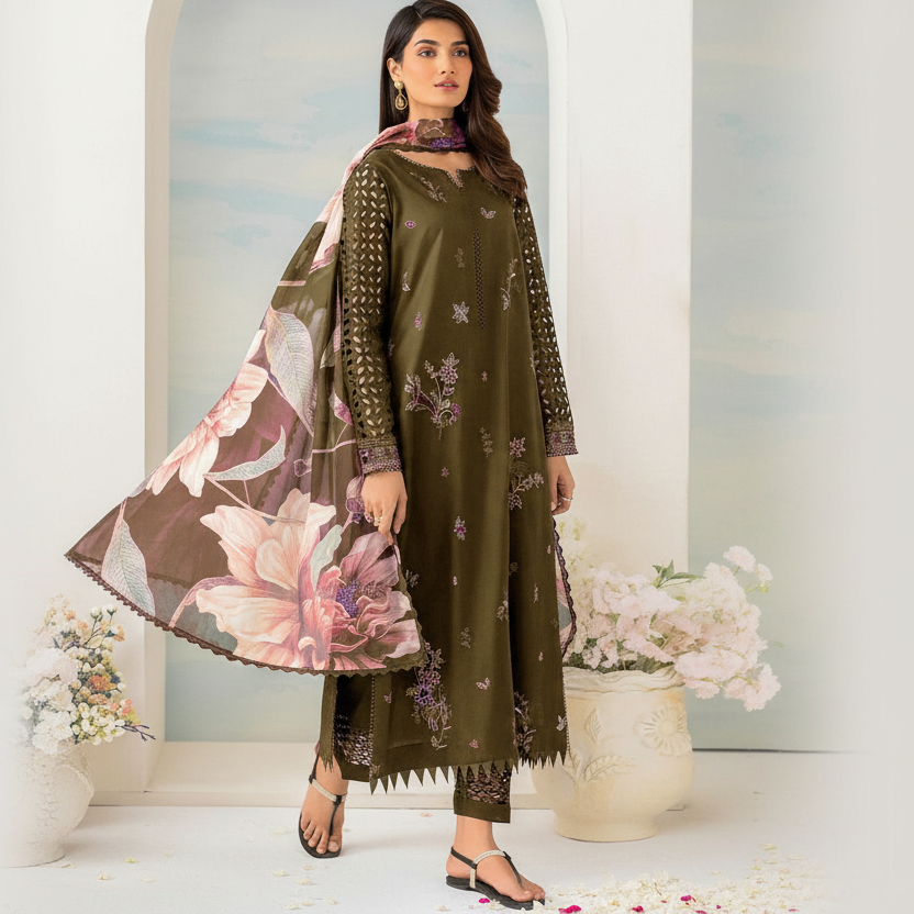Limelight embroidered lawn