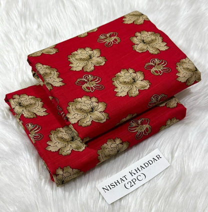 Ladies winter collection printed Karandi (Dupatta, shirt, trouser, 3Pcs)