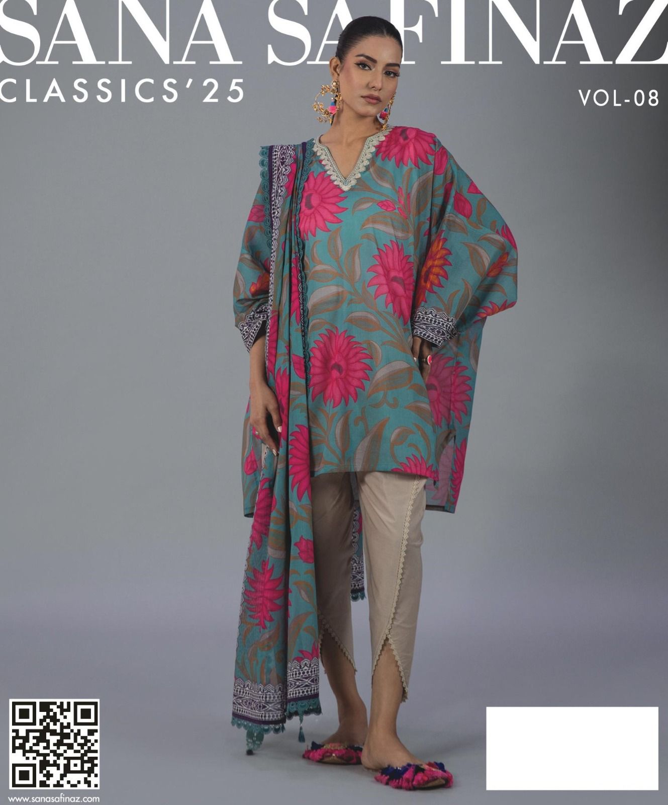 Sana Safinaz, Digital Printed Lawn Shirt 8 colours