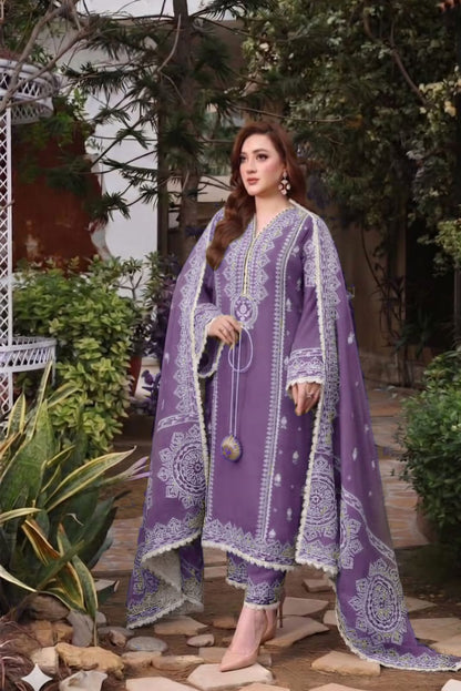Aneela's Lawn 3-PCS Embroidered.