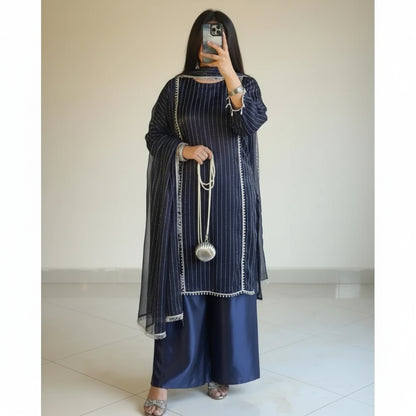 Shamooz silk patchwork suit 3PCS