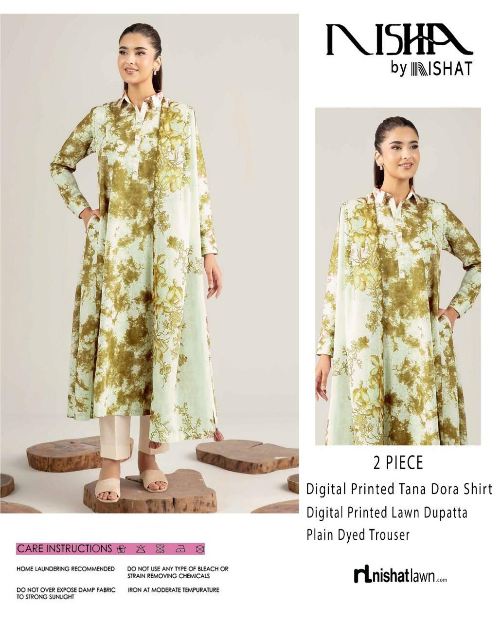 NISHA, by Nishat, Premium Printed Lawn Tana Dora Shirt