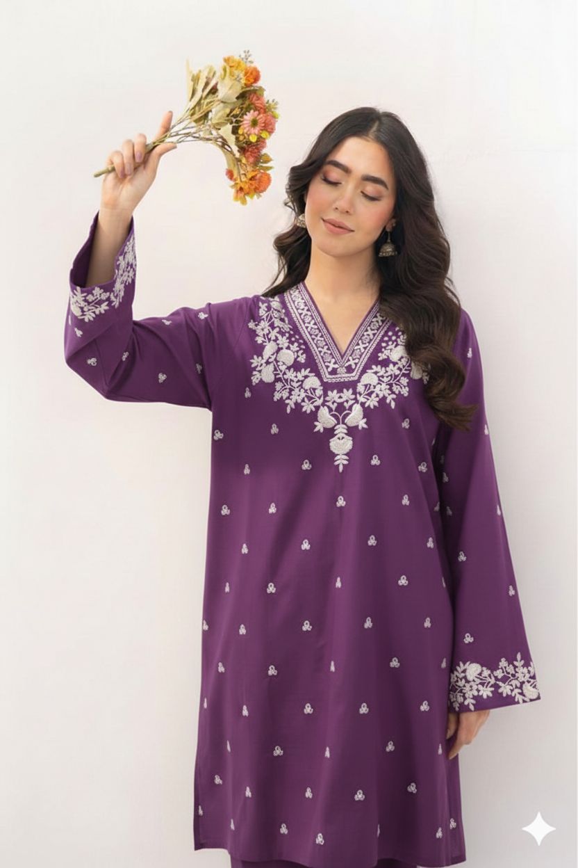 Lawn 2 PC*Embroidered shirt and Sleeves*