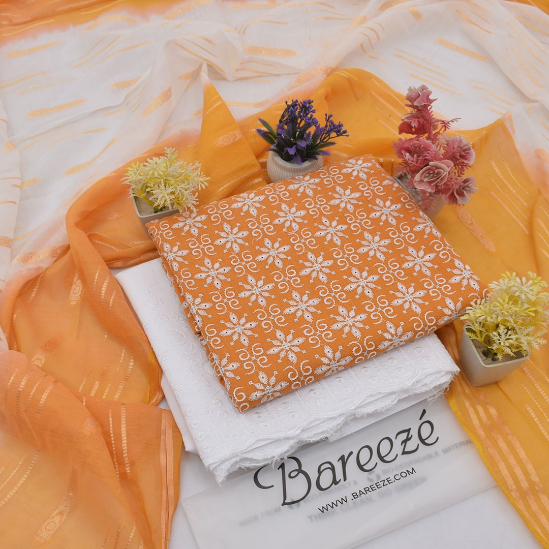 Bareezè, Lawn 2026, Dorya cotton,3pcs,embroidered 36 color's