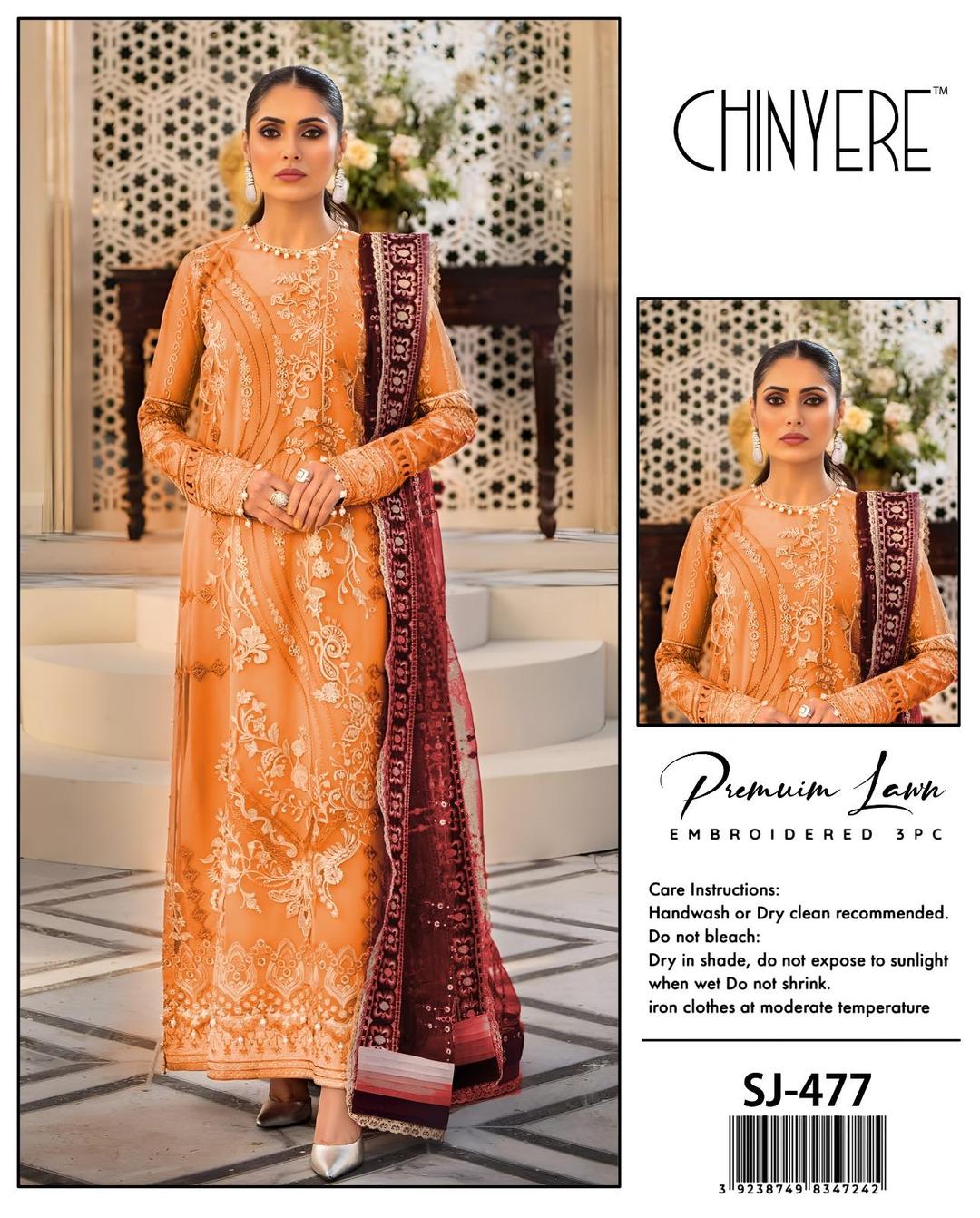 Women's unstitched embroidered dress