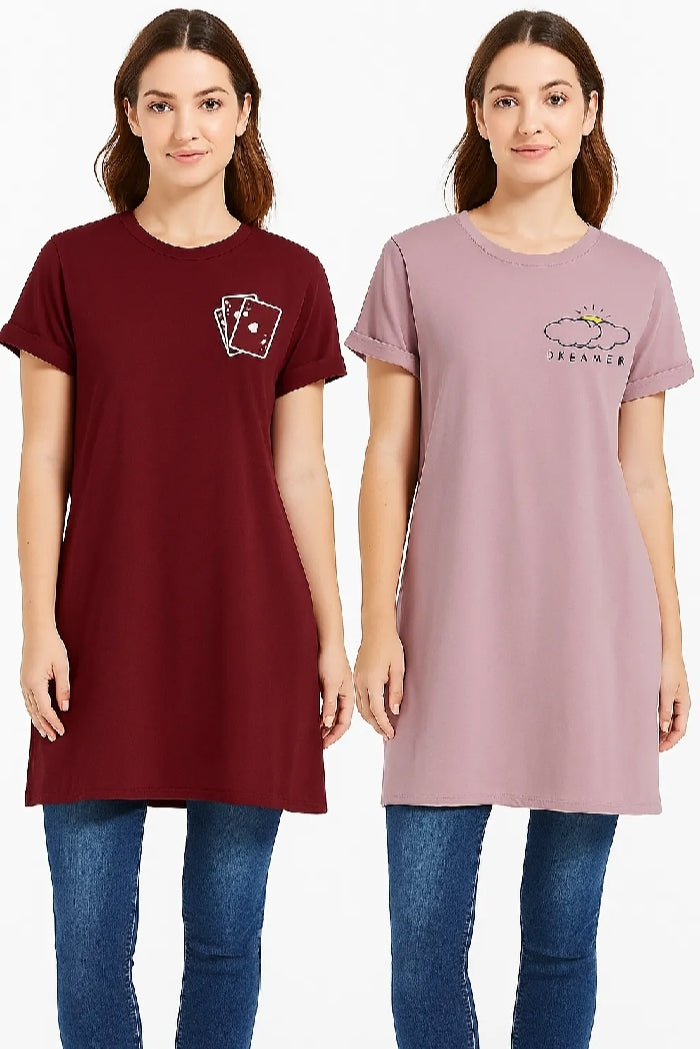 Pack of 02 long shorts for women and girls