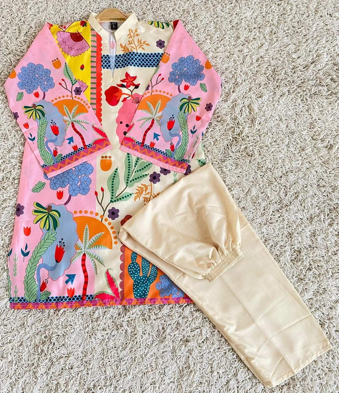 Stitched printed shirt and trouser