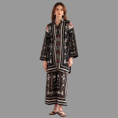 Mahnur,02PCS unstitched suit, lawn 90/88*