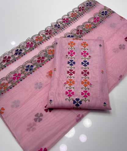 New Arrival's, 2 pc Dress,
Shirt Khaddi net cross stitch embroidered