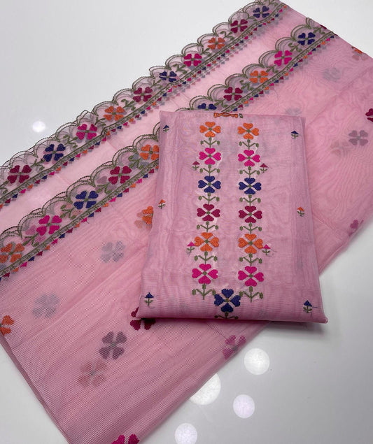 New Arrival's, 2 pc Dress,
Shirt Khaddi net cross stitch embroidered