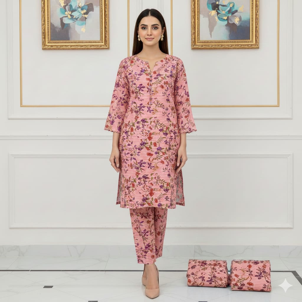 Floral Prints New Arrival,Summer Collection 2026, 2pc,Front Full Digital Printed Shirt*