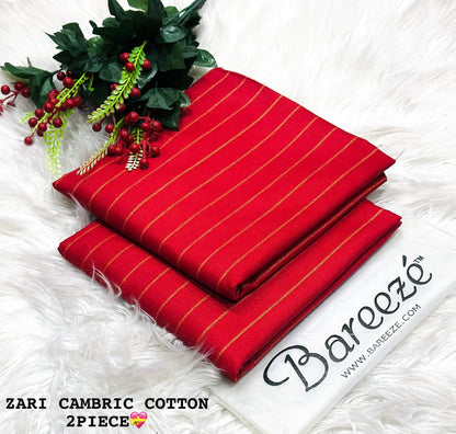 Zari Cambric cotton,2 PCs, Printed shirt, trouser (evergreen)