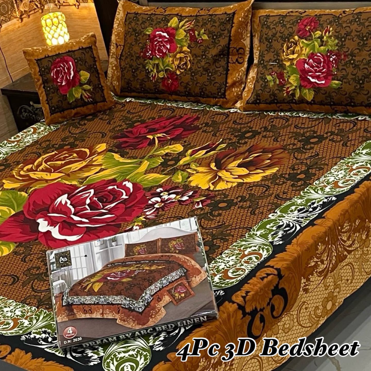 4Pc 3D Panel Bedsheet 25 design