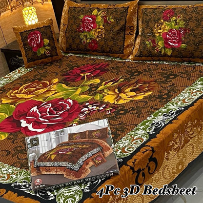 4Pc 3D Panel Bedsheet 25 design