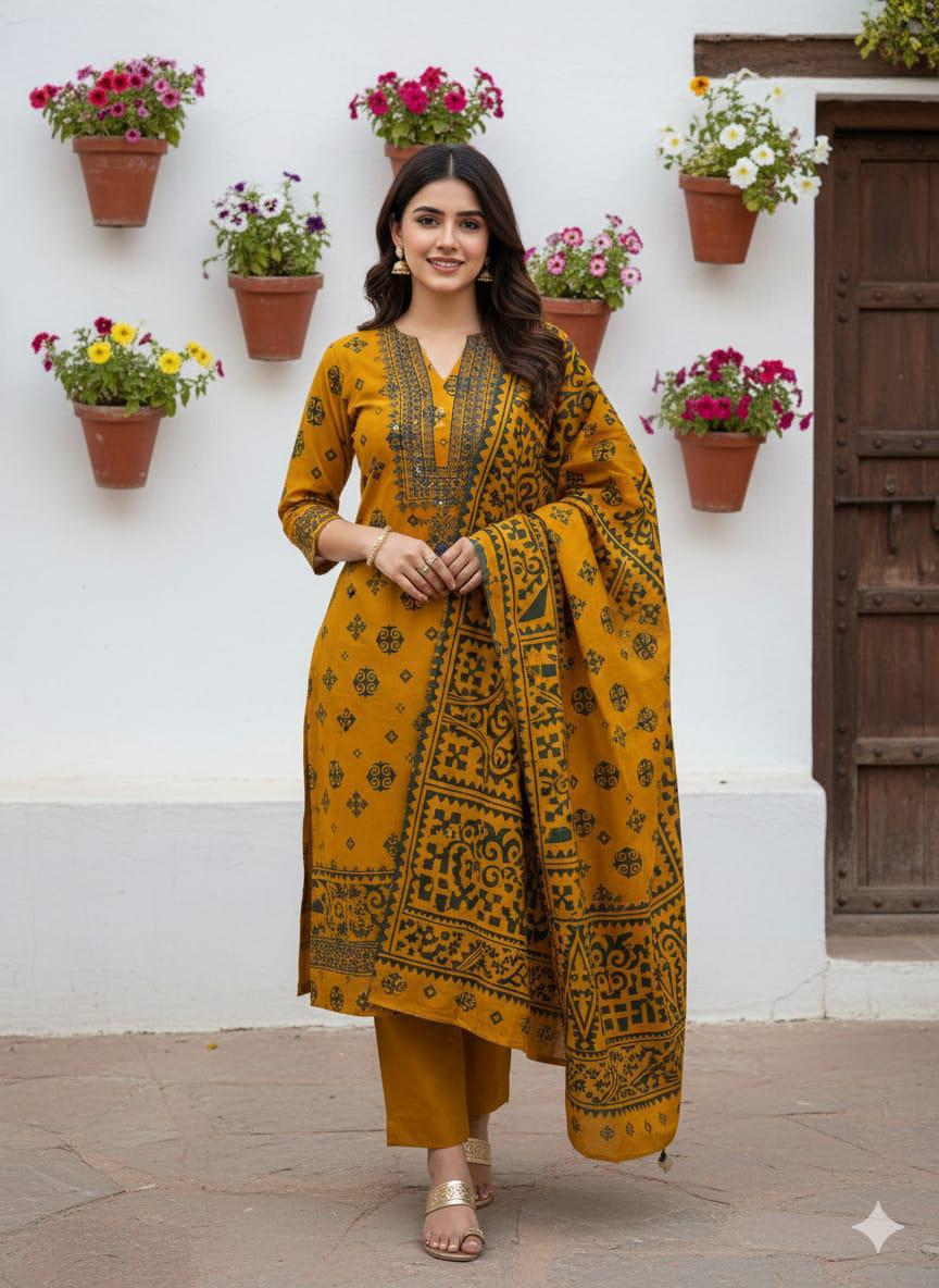 Premium lawn,cotton printed 3-pcs V-Gala Embroidery