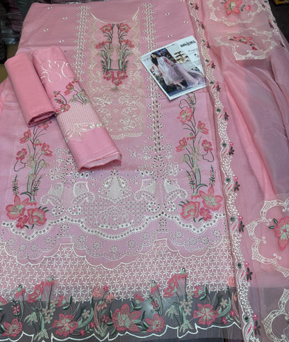 2026 Eid collection  Fine quality Lawn,  Khaadi net Emb Dopatta 3 Pcs