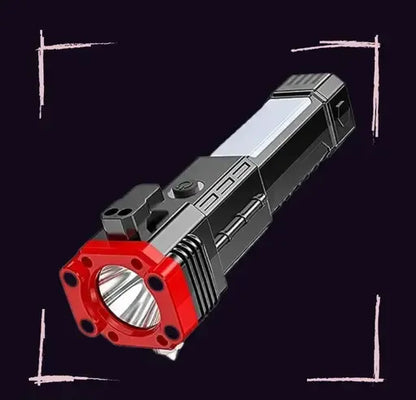 High-power Led Torch Light Rechargeable Flashlight And Multifunctional Tactical Hammer & Power Bank To Charge the Phone