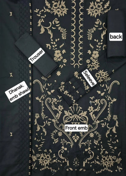 Women's embroidered unstitched dress winter collection