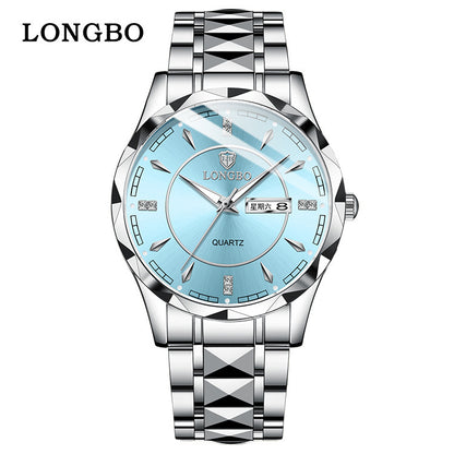 Longbo Brand Men's Quartz Waterproof Watch: Simple Casual Couple Watch.